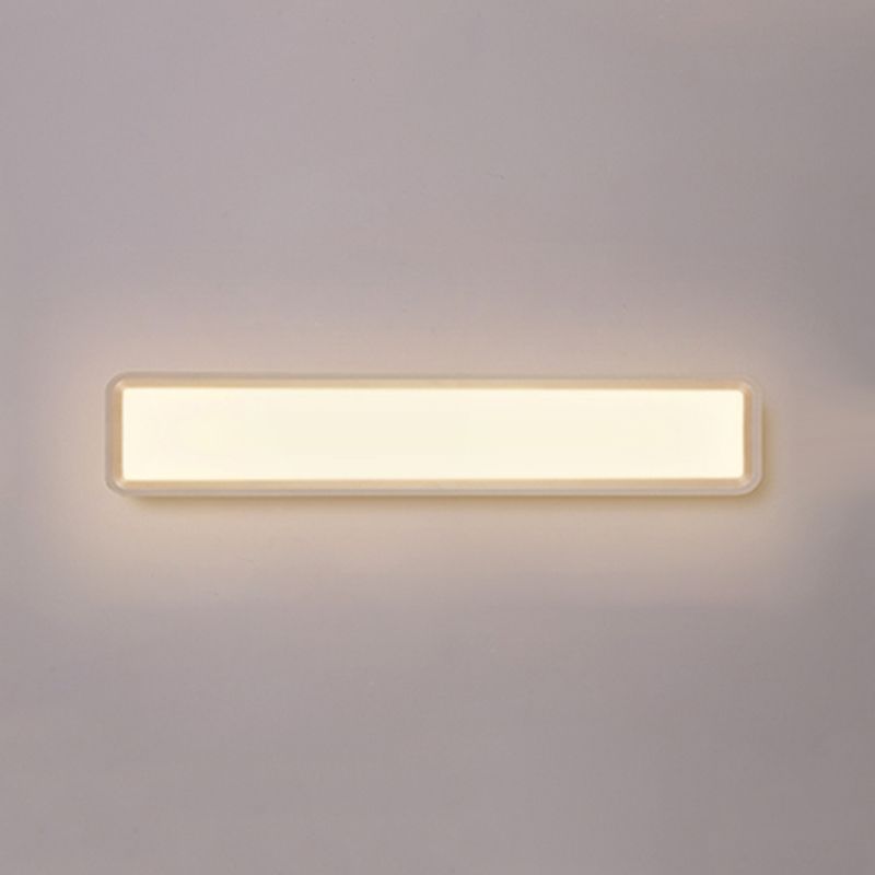 Metal Square Shape Wall Light Modern Style 1-Light Wall Mounted Light Fixture in White