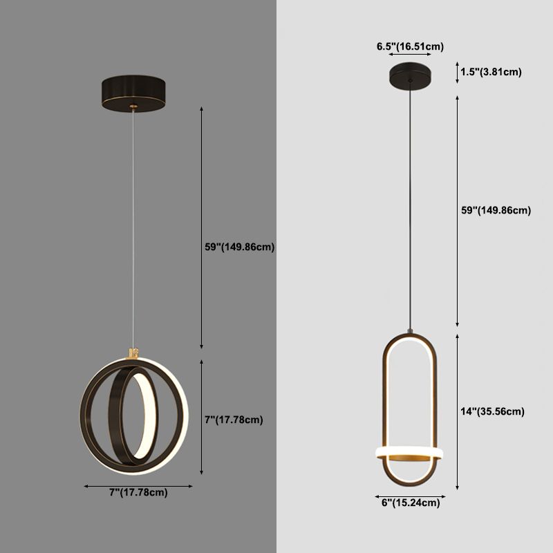 Pendre contemporain Light 2-Light Plafond plafond Metal pour chambre à coucher