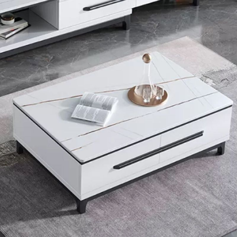 Contemporary Slate Coffee Table Single Rectangle Coffee Table with Storage