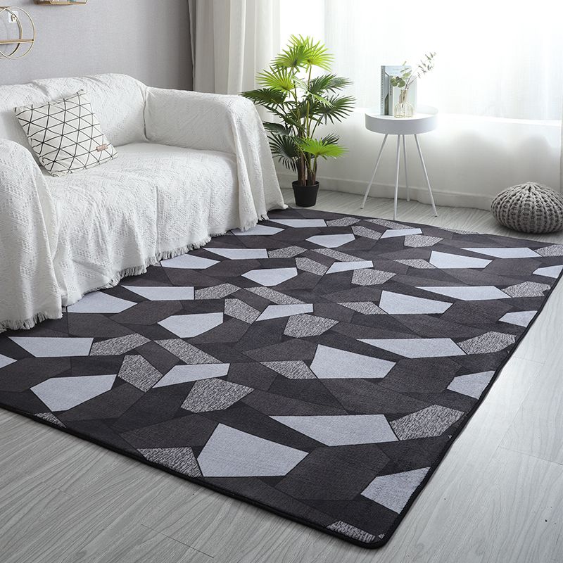 Simplicity Solid Shag Carpet Polyester Area Rug Non-Slip Backing Indoor Carpet for Living Room