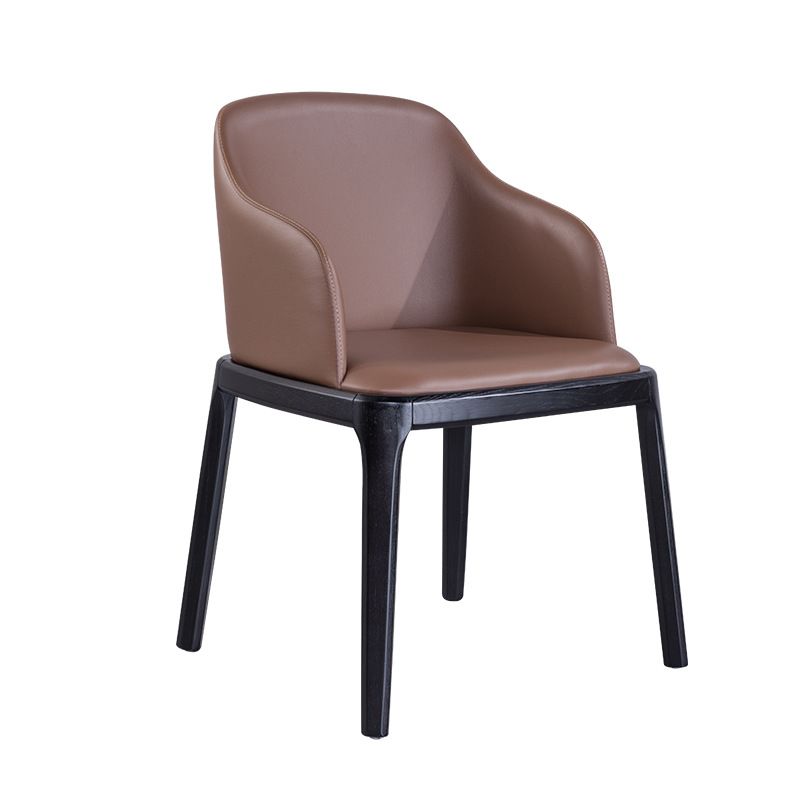 Solid Back Chair Wood Scandinavian Dining Kitchen Room Arm Chair