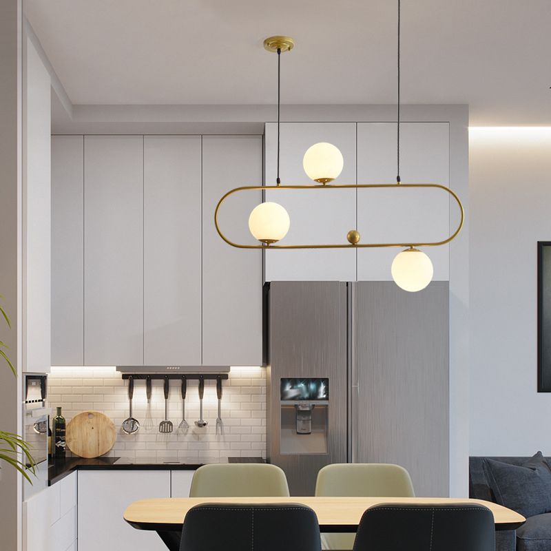 Glass Ball Shape Chandelier Light Modern Style Multi Lights Chandelier Light Fixture