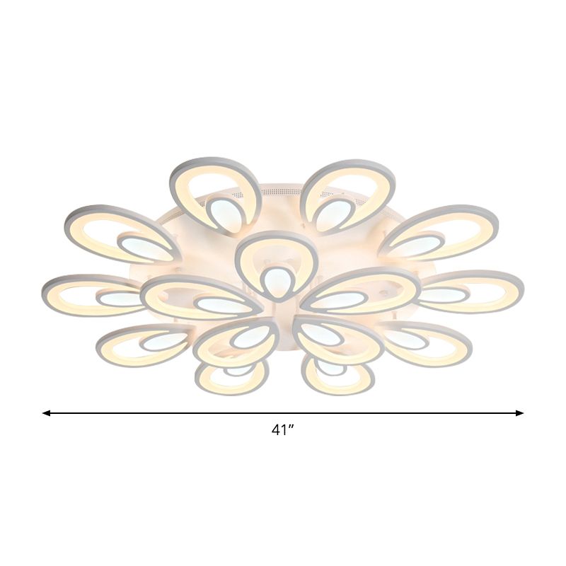 LED Blütenblätter Acryl Flush Mount Light Contemporary 6/12/15 Lichter weiße Deckenbeleuchtung in warm/weiß/natürliches Licht