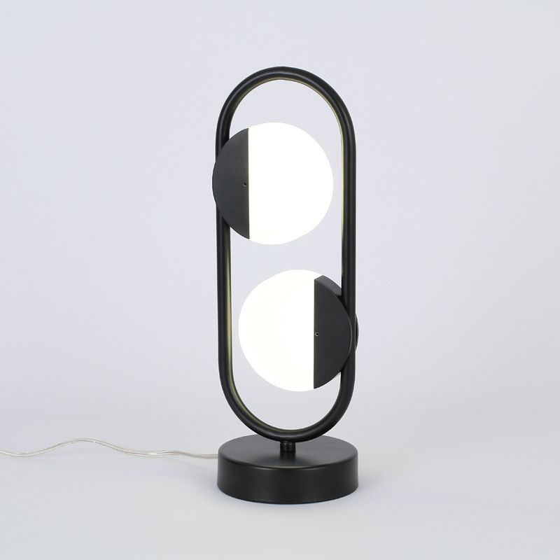 LED Circulair leesboek Licht Hedendaagse Acryl -nachttafellamp in wit/zwart, warm/wit licht