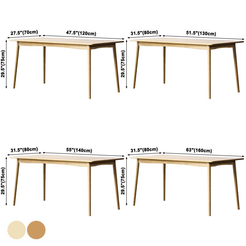 Vaste houten rechthoek eettafel in de natuur eigentijdse keuken houten tafel met 4 poten