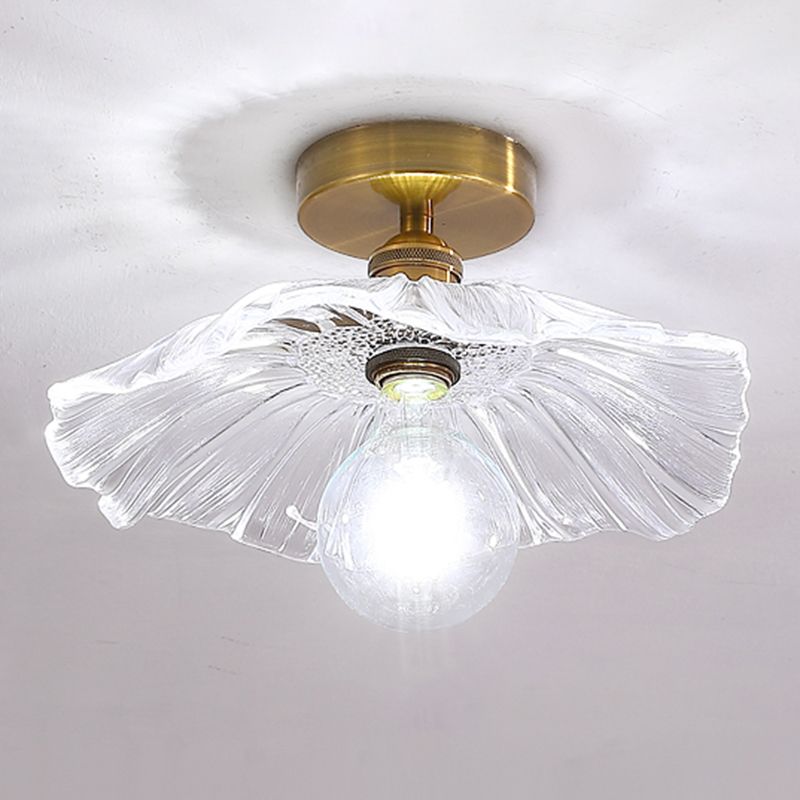 Glass Shaded Ceiling Mounted Fixture Minimalist Style Clear Ceiling Mount Light Fixture