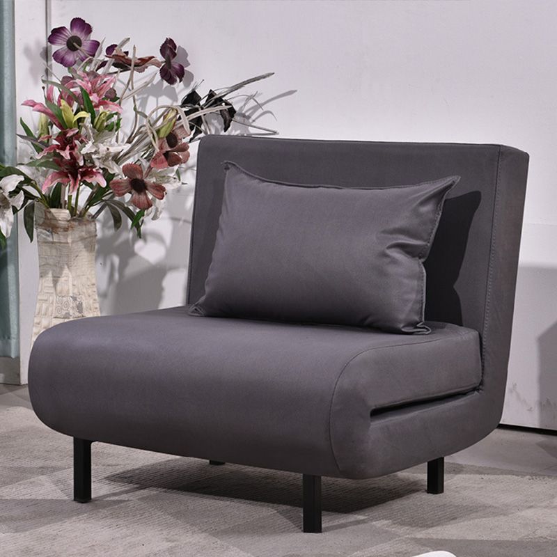 Contemporary Convertible Sofas with Tight Back in Faux Leather/Linen Blend