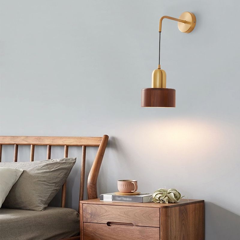 Nordic Wall Light Fixture Minimalist Wooden Wall Light Sconce for Bedroom