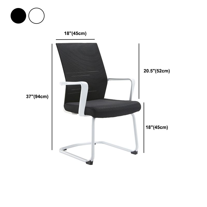 Mesh Mid Back Desk Chair Contemporary Style Fixed Arms Office Chair