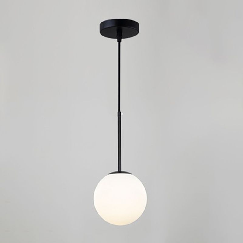 Moderner Stil Kugelform Pendelleuchte Glas 1 Licht Anhängerlampe für Wohnzimmer