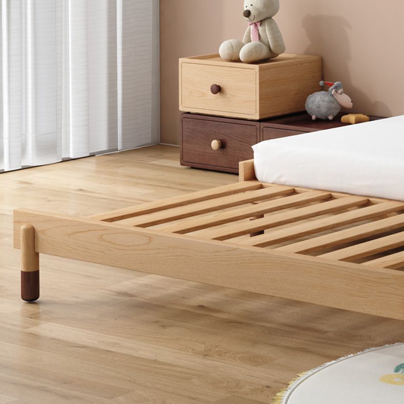 Brown Kids Bed Contemporary Solid Wood Daybed with Upholstered