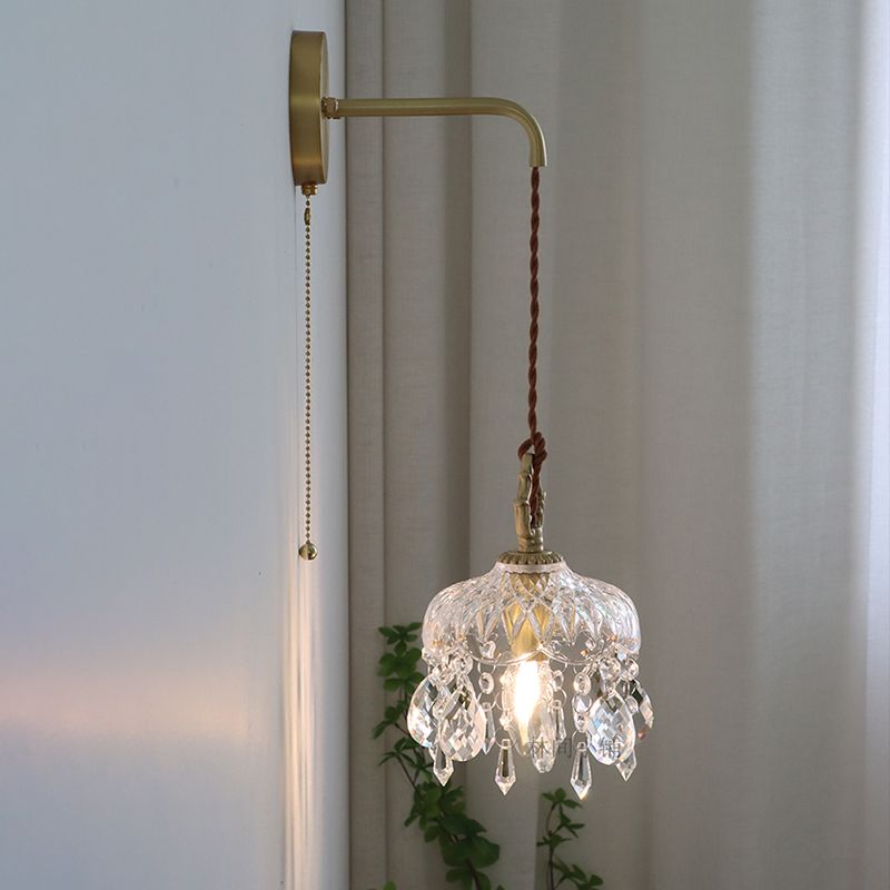 Crystal Raindrop Wall Sconce Lights Modern Style 1 Light Wall Mounted Lamps