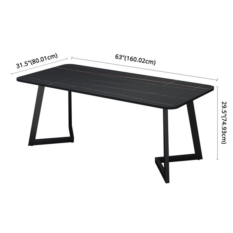 Minimalistische Sinterstein -Esszimmer mit schwarzem Grund für formale Essdarsteller