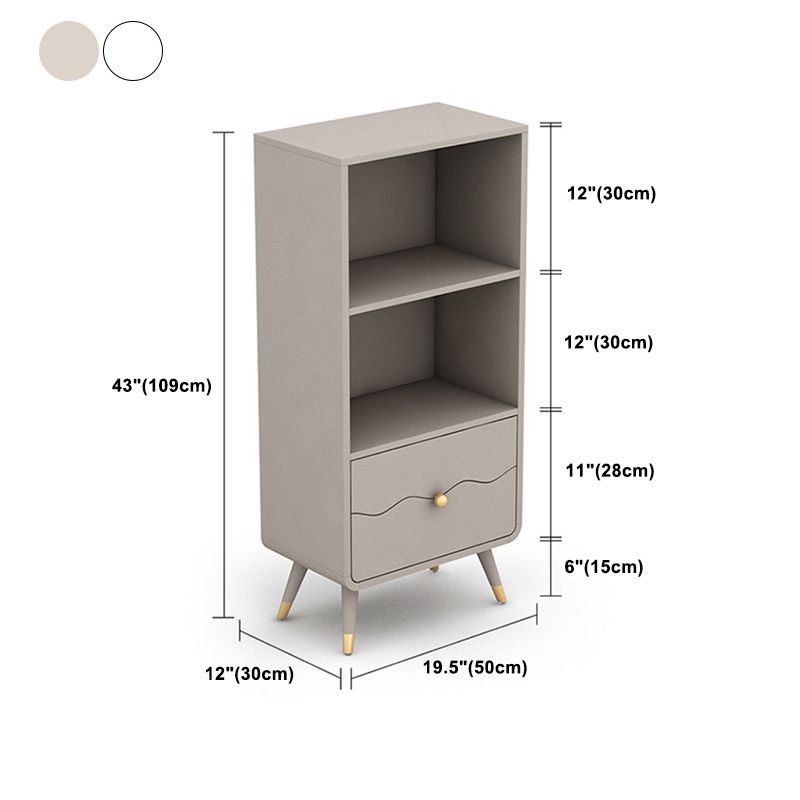 Standard Bookcase Closed Back Solid Engineered Wood Bookshelf for Home