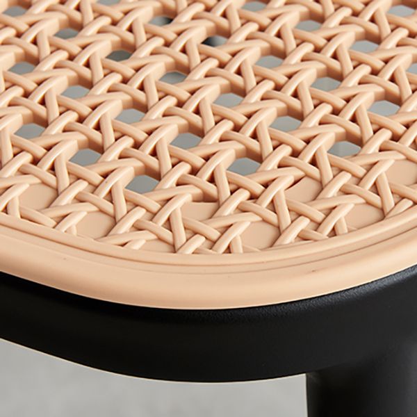 Scandinavian Low Back Plastic Counter Stool Rectangle Seat Plastic Furniture