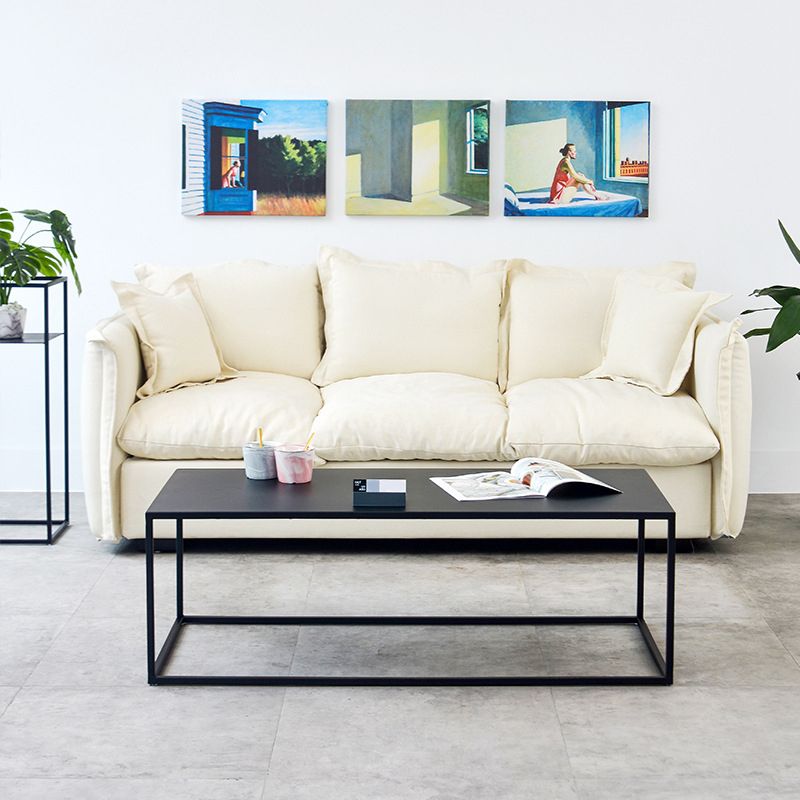Iron Square Coffee Table with Fram Base in Black Mid-Century Modern
