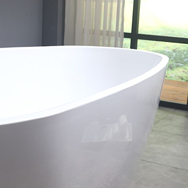 Freestanding Soaking Bathtub White Center Drain Acrylic Bath Tub
