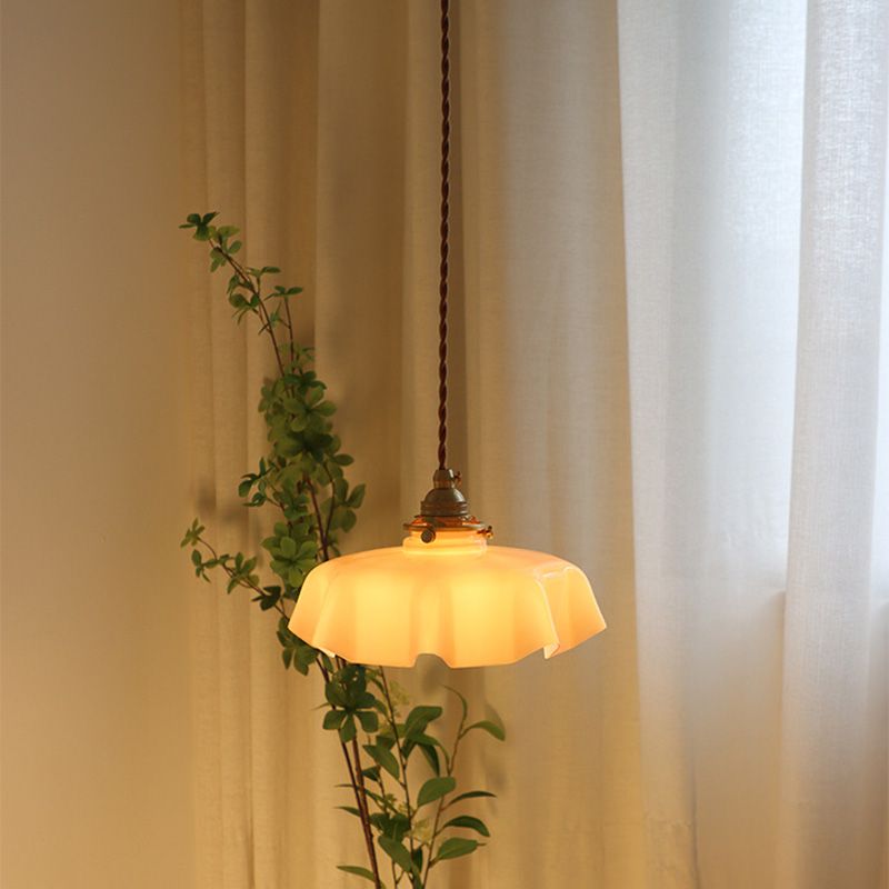 Encadré en verre vintage suspension de pendentif léger 1-Light pour salle à manger