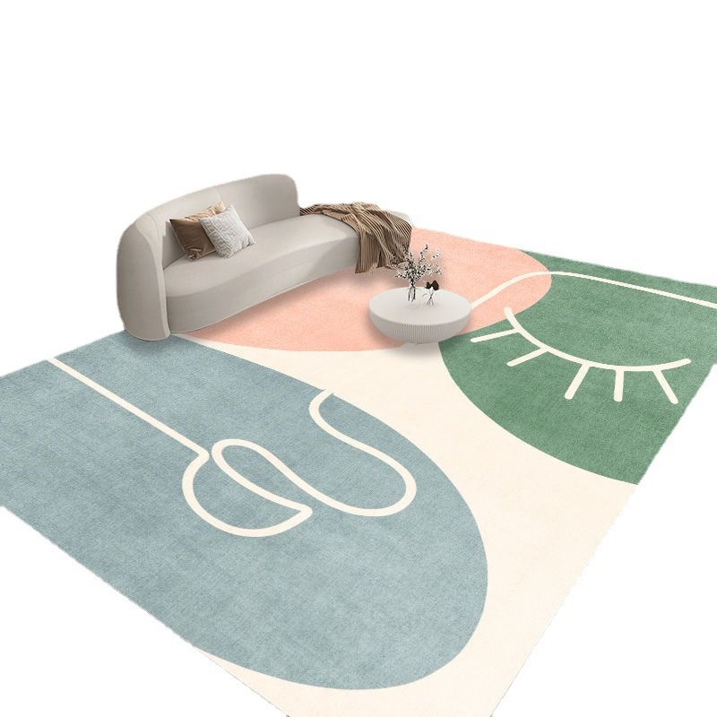 Tapis de bloc de couleur tapis intérieur tapis de géométrie nordique