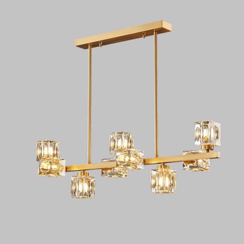 Contemporary 7/9/11/13/15-Light Golden Kitchen Island Lighting LED Ceiling Light