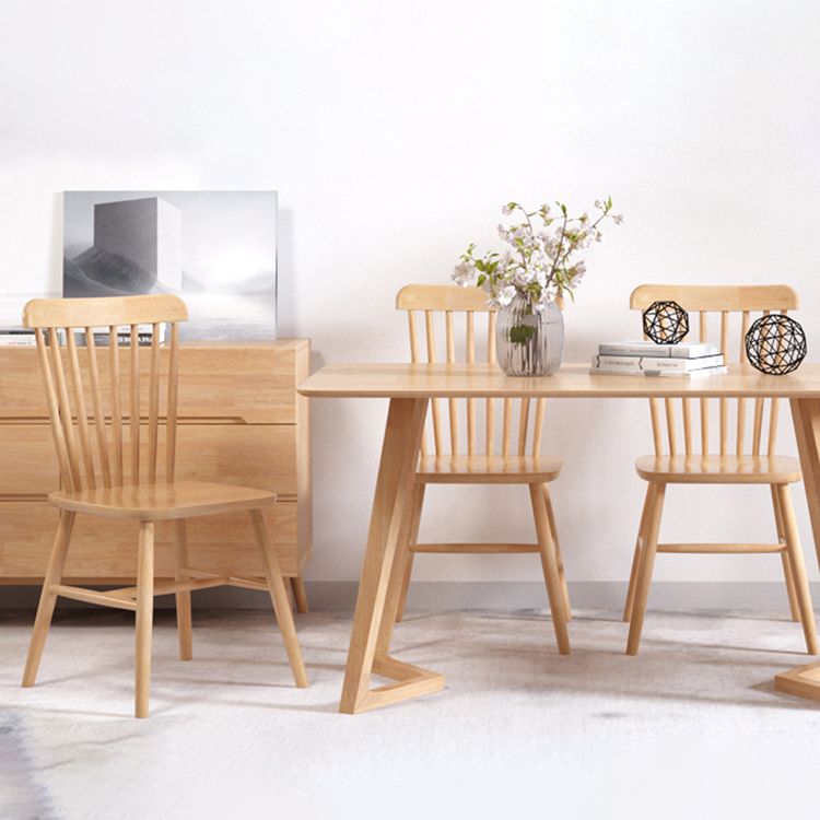 Silla contemporánea comedor silla sin brazos con patas de madera para cocina