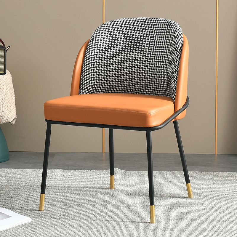 Nordic Style Upholstered Armless Dining Chairs Solid Back Chair