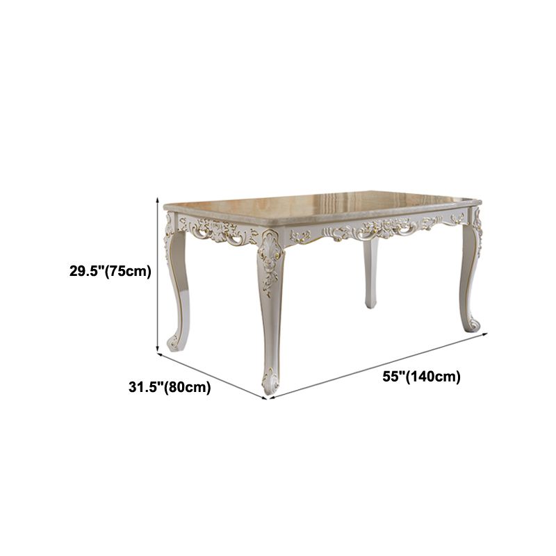 Vitoria White Marble Dining Table Rectangle Dining Table for Kitchen