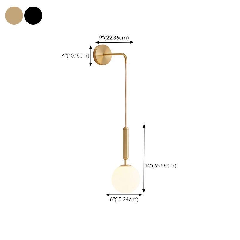 Contemporary Vanity Light Household Glass Shade Wall Light Sconce for Washroom