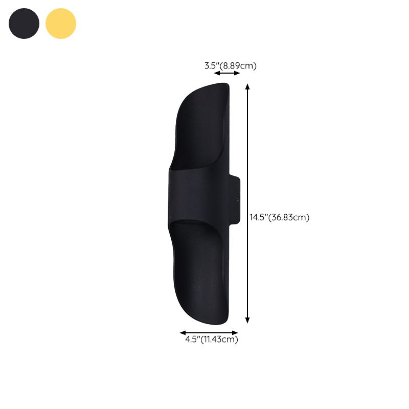 Single Black Modernism Wall Mounted Sconce Metallic Wall Light