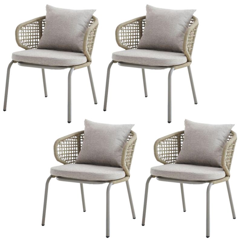 Boho Outdoor Dining Table Set 1/4/5 Pcs Rattan Matte Finish Dining Set