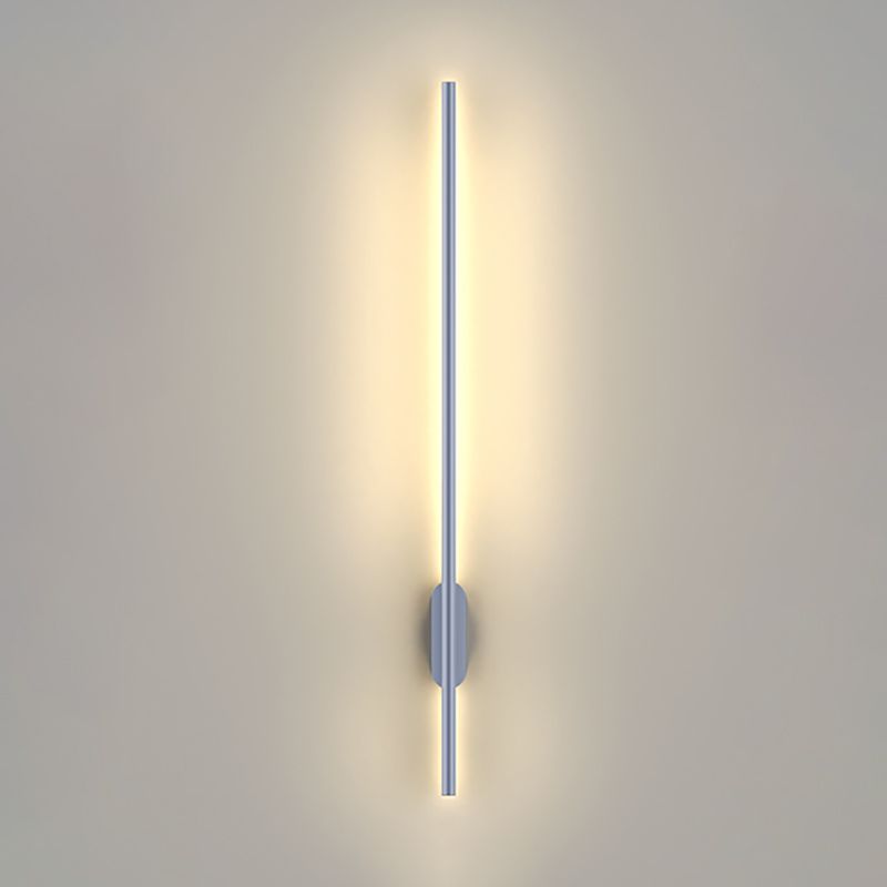 Zeitgenössische graue Wandleuchte gerade Form LED -Wandleuchten mit Metall für Schlafzimmer