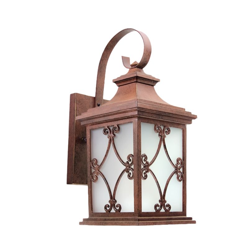 Lodge Birdcage Wandleuchte, einflammige Wandleuchte in Kaffeebraun für den Garten