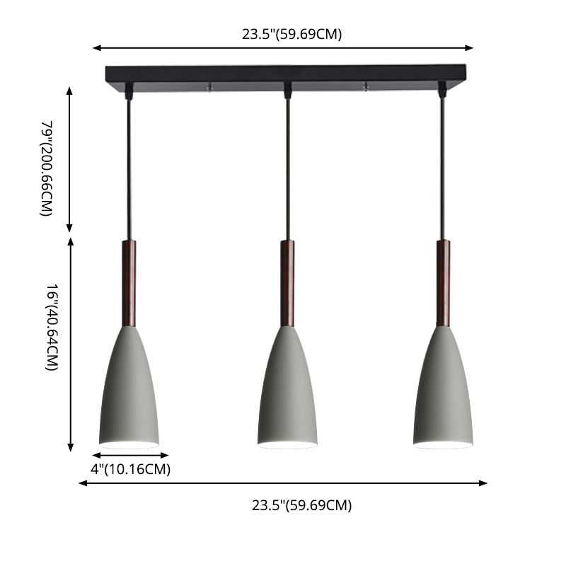 Ultra-moderne sich verjüngte Anhänger-Beleuchtungskörper metallische Hanglampe mit Hangschnur für das Restaurant