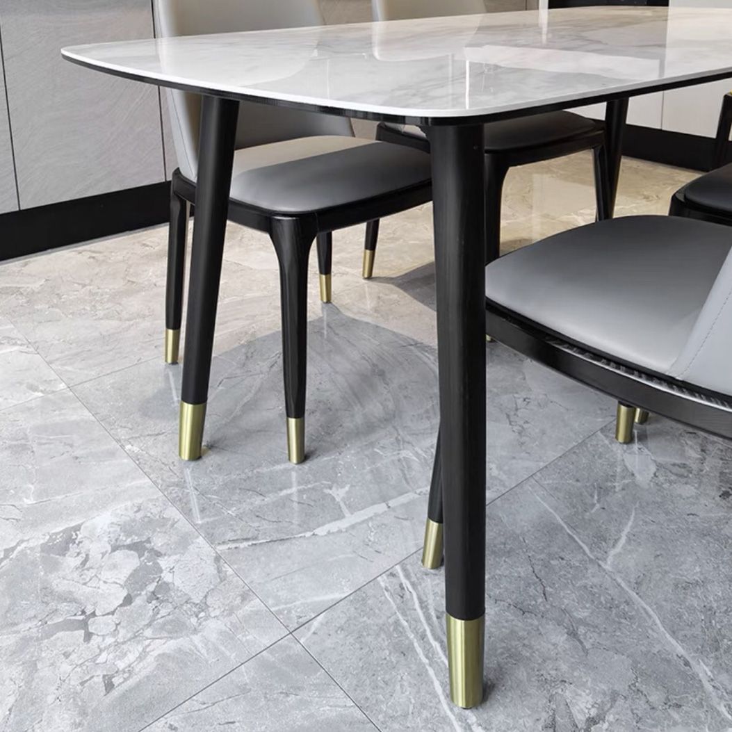 Mesa de comedor de lujo rectángulo Tono gris FIJA Mesa fija de piedra sinterizada