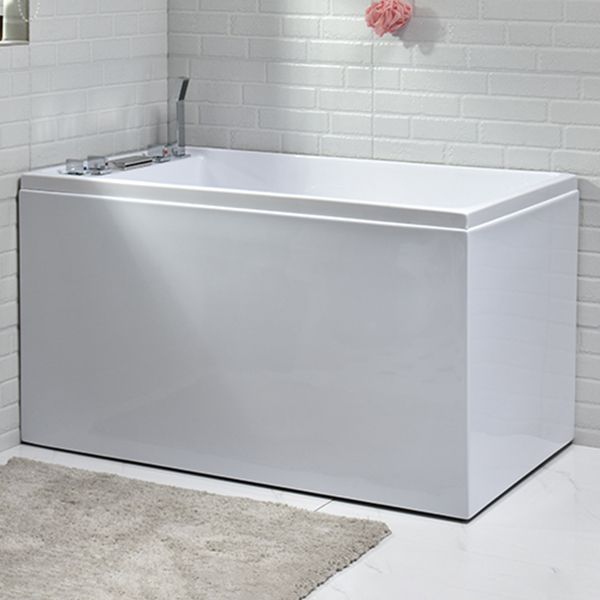Modern Stand Alone White Bath Acrylic Rectangular Soaking Bathtub