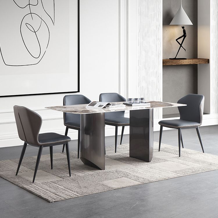 Modern Sintered Stone Top Dining Set Rectangle 1/4/5/7 Pieces Dining Room Table Set