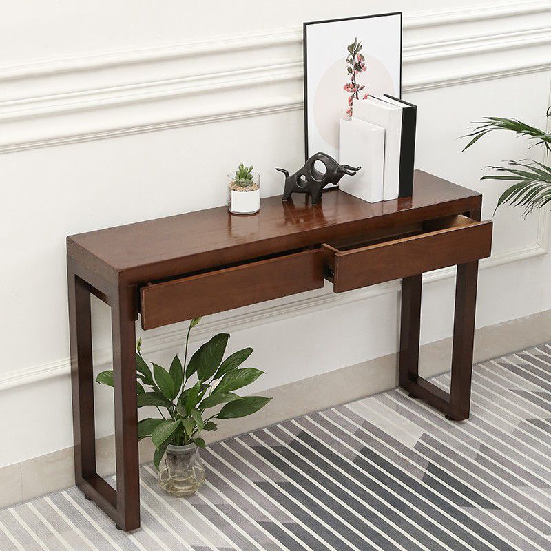 12-inch Wide Console Sofa Table  2-drawer Wood Console Table in Dark Brown