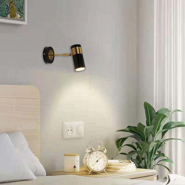 Lámpara de pared dorada de pared de pared de metal simple para la sala de estudios junto al lado de la cama
