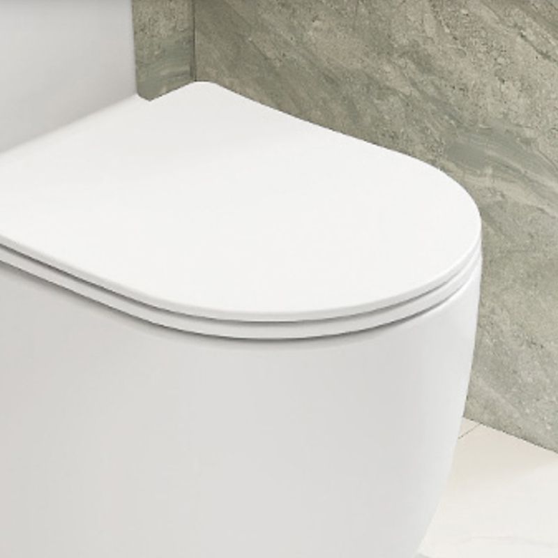 Contemporary Floor Mounted Toilet White Seat Included Urine Toilet for Bathroom