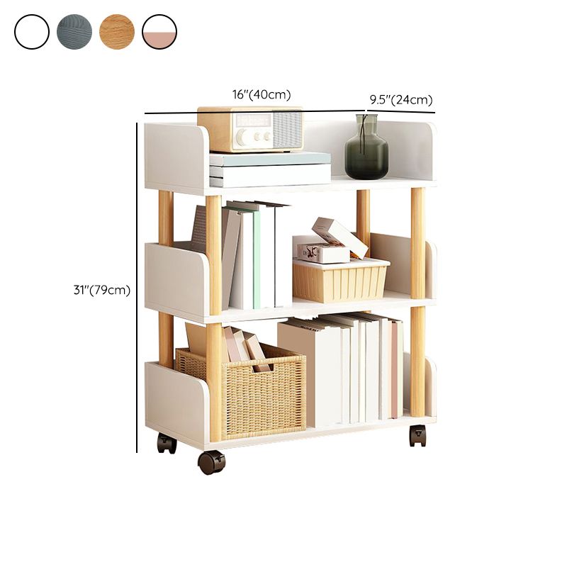 Open Back Standard Bookshelf Scandinavian Bookcase with Shelves