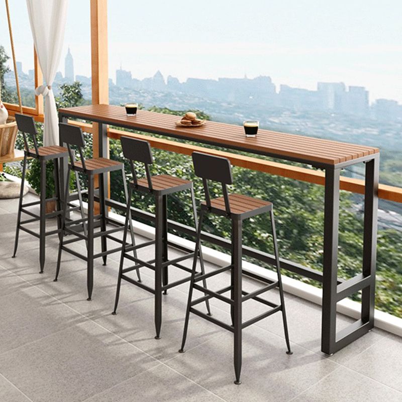 Modern 41.3"H Bar Table Rectangular Wooden Top Table for Bar