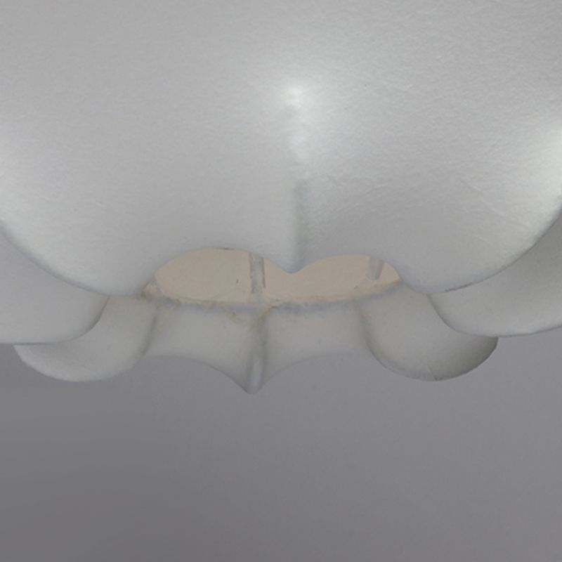 Shaded Fabric Suspended Lighting Fixture Modern-Style White Ceiling Hung Fixture
