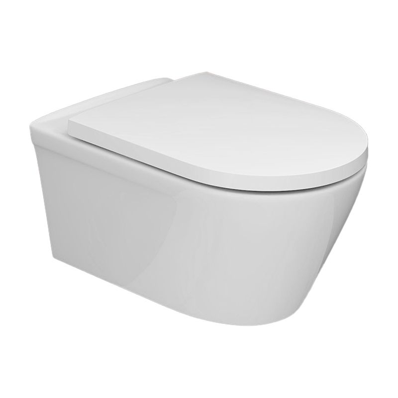 Modern Siphon Jet Toilet Bowl Wall Mount Flush Toilet with Seat for Bathroom