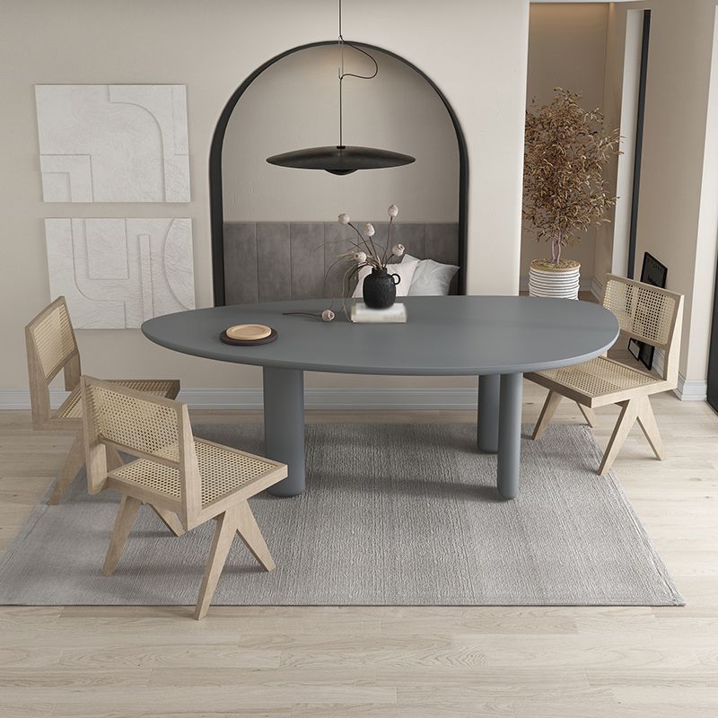 Oval Tripod Base Dining Table Solid Wood Modern Kitchen Dinner Dining Room Table