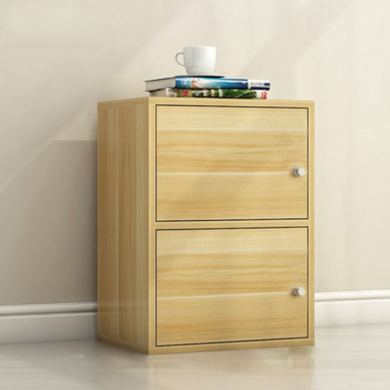 Matte Finish Non-Hanging Armoire Modern Faux Wood Storage Cabinet with Hinged Doors