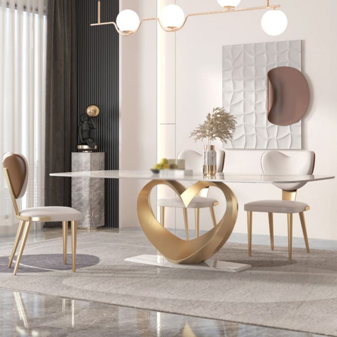 Glam Style Sintered Stone Dining Set 1/4/5/7/9 Pieces Dining Set for Dining Areas