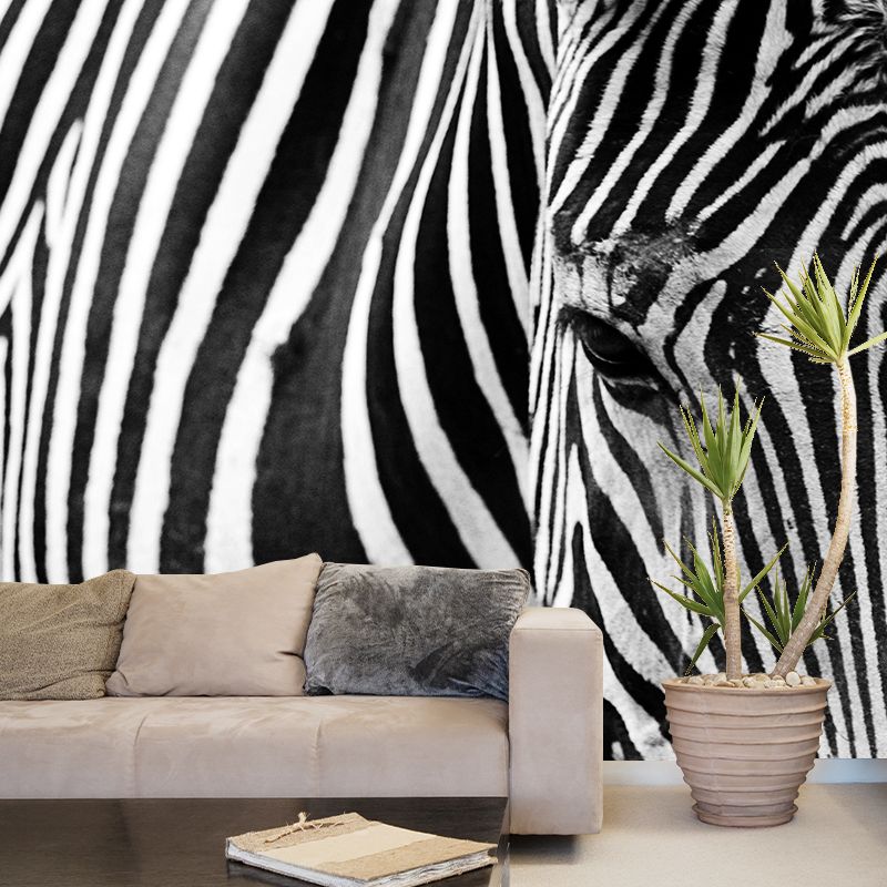 Black and white Geometry Mural Decal Dining Room Wall Decor, Custom Size Available