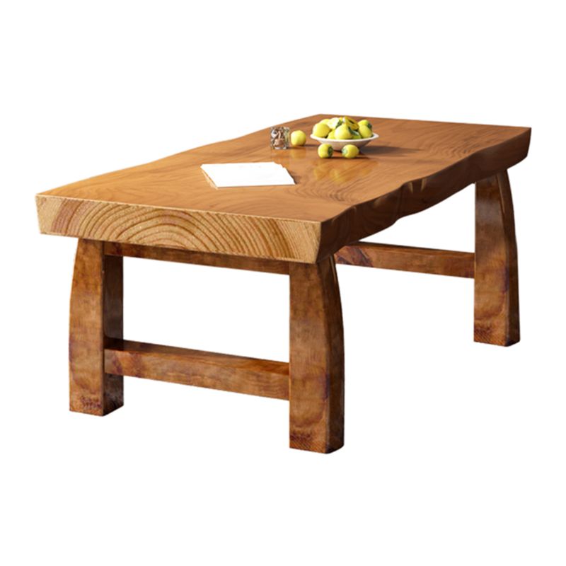 Minimalist Solid Wood Brown Dining Table Kitchen Rectangle Dining Table for Kitchen