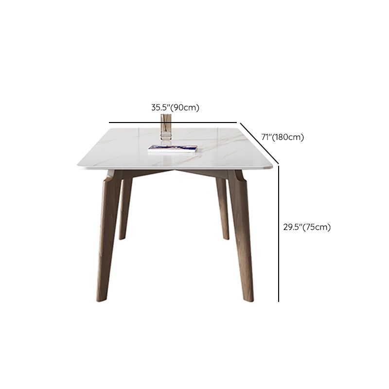 Ash Solid Wood Legs Dining Table Mid-Century Rectangle Dining Table
