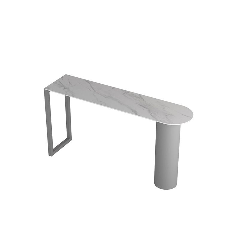 Stone Counter Table Iron Base 42-inch Height Contemporary Bar Table for Island